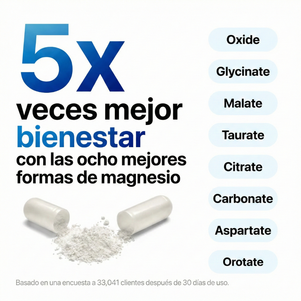 Magnesio 8 en 1 de Alta Absorción