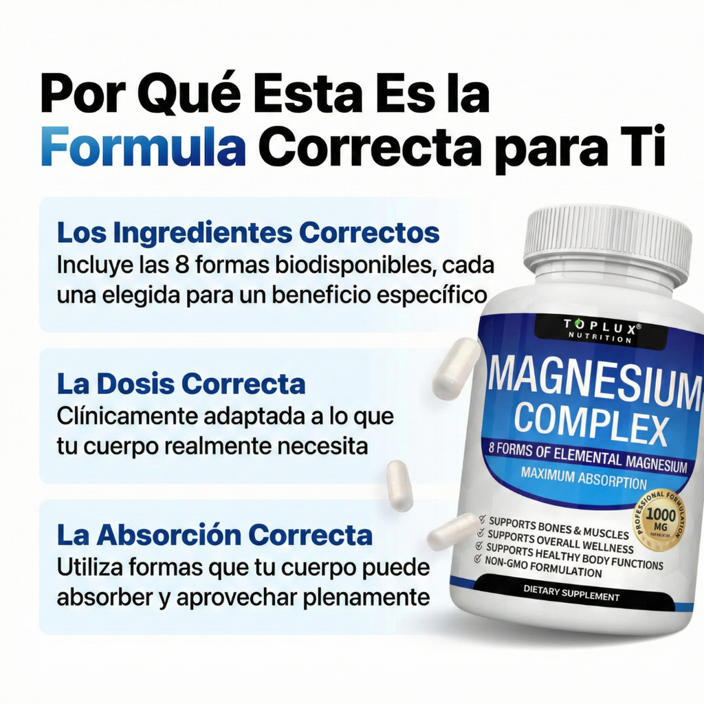 Magnesio 8 en 1 de Alta Absorción